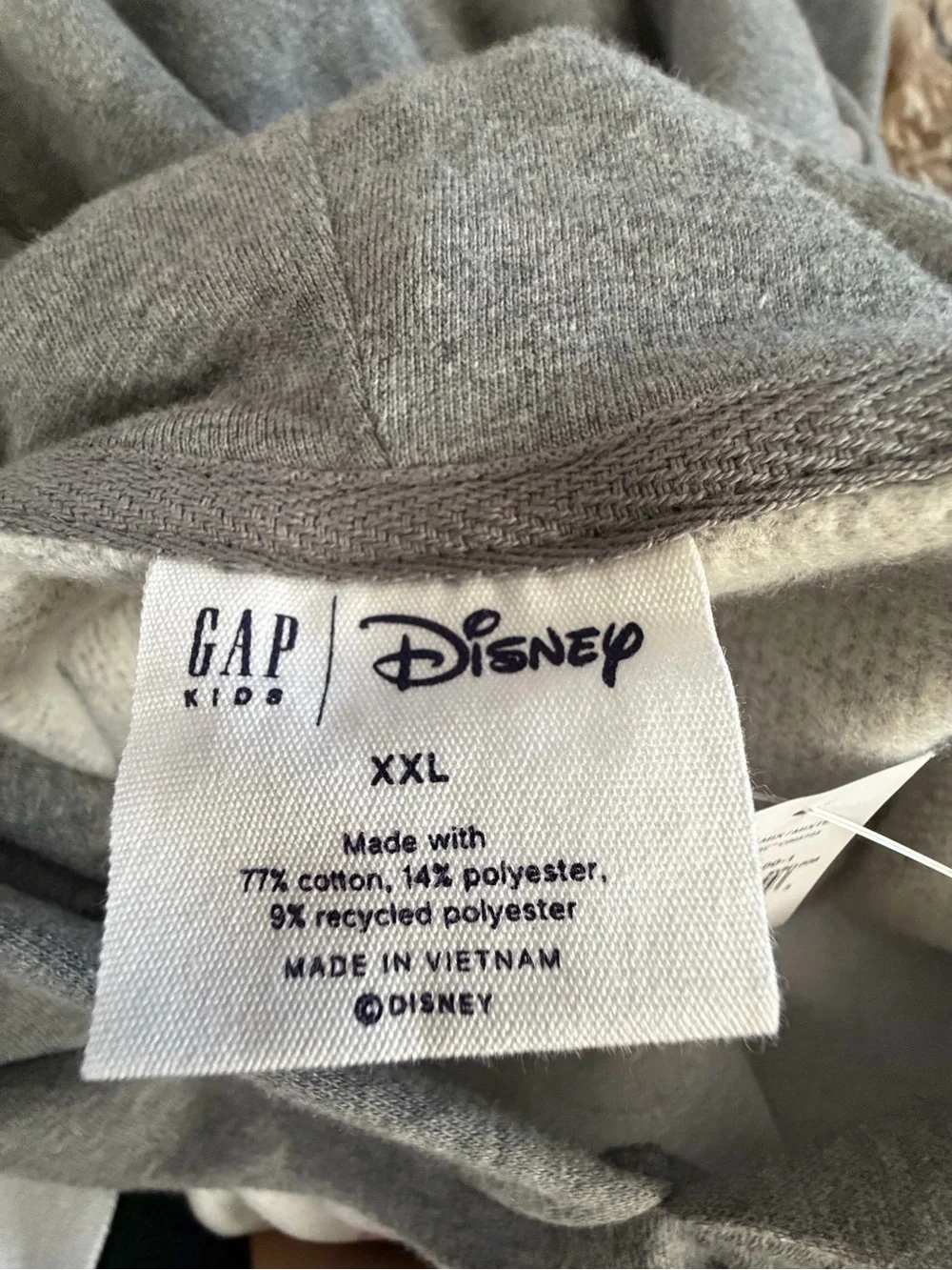 GAP Kids Gray Hooded Sweatshirt with Disney Tags